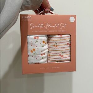 2 sets: Studio Swaddle Blanket Set - Multicolor Floral and Striped